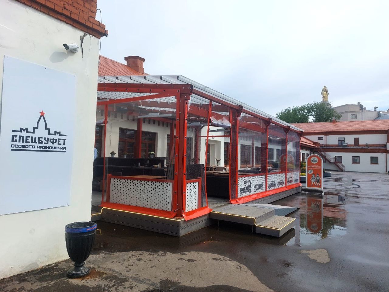 ПВХ шторы для летней террасы кафе в Октябрьском